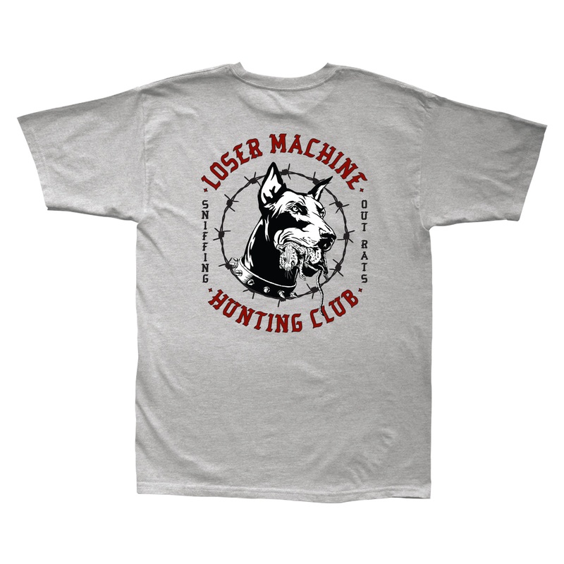 LOSER MACHINE HUNTING CLUB T-SHIRT HEATHER GREY SMALL