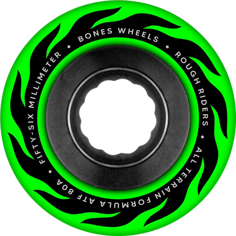 Bones ATF Rough Rider Eternal Flame 56mm 80a Wheels – Green (Set of 4)