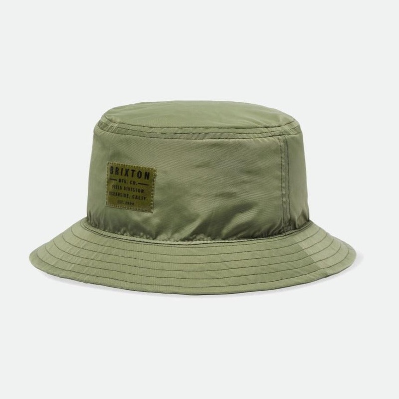 BRIXTON VINTAGE NYLON PACKABLE BUCKET OLIVE SURPLUS S/M