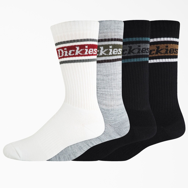 Dickies 4-Pack Skate Rugby Socks – Assorted Colors/ Stripe (QA)