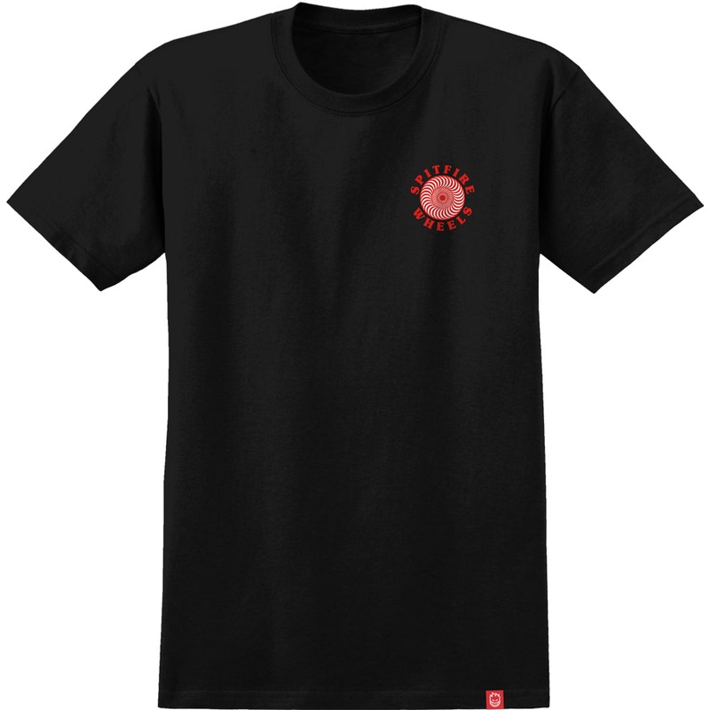 SPITFIRE OG CLASSIC FILL T-SHIRT BLACK/RED/WHITE SMALL