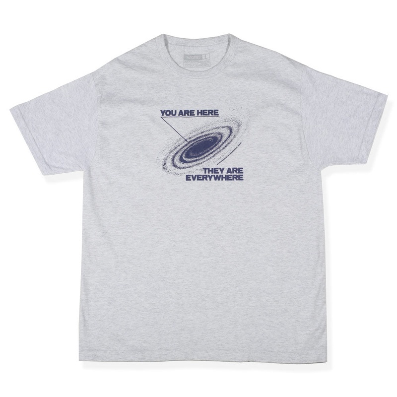 THEORIES T-SHIRT YOU ARE HERE ASH GREY MEDIUM