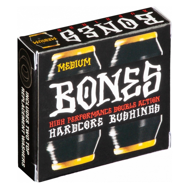 Bones Hardcore Medium Bushings 91a – Black/Yellow (Set of 4)