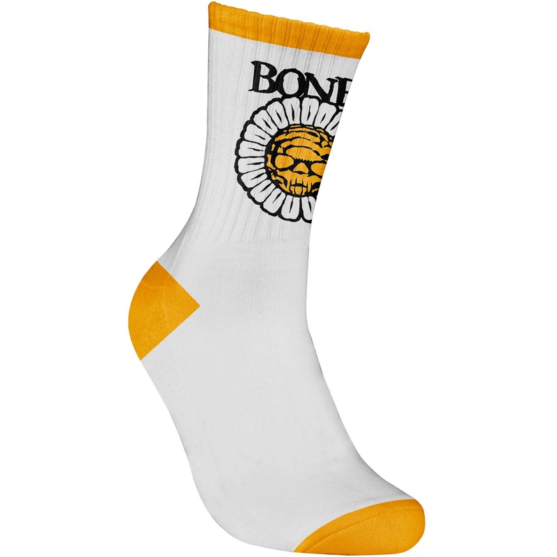 Bones Wheels Pushing Up Daisies Socks – White
