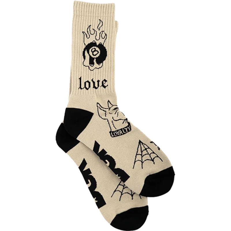 DGK FLASH CREW SOCKS TAN