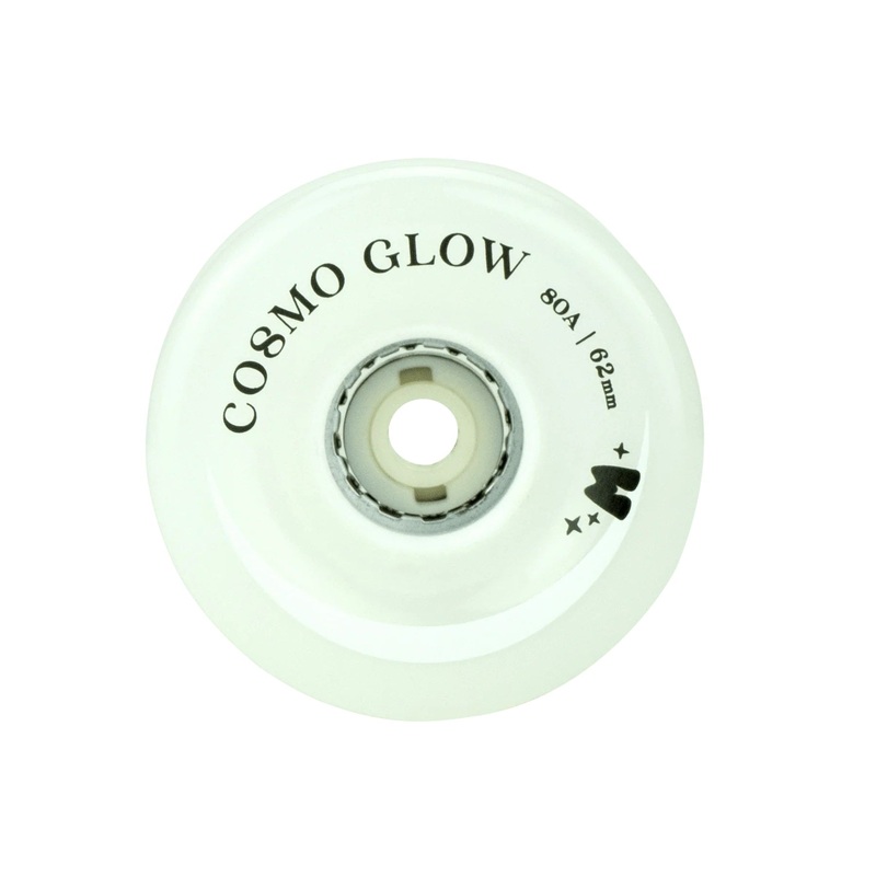 Moxi Cosmo Glow Roller Skate Wheels 62mm – White Rain Glow (4 Pack)