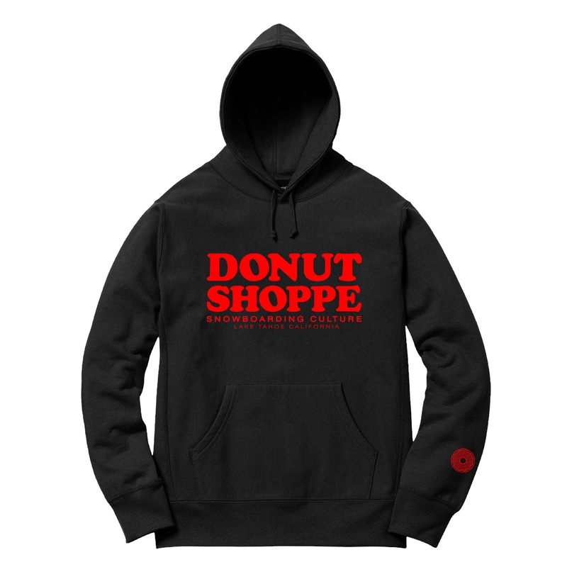 STACKED LAKE TAHOE PULLOVER HOODIE BLACK/RED Small Black/Red