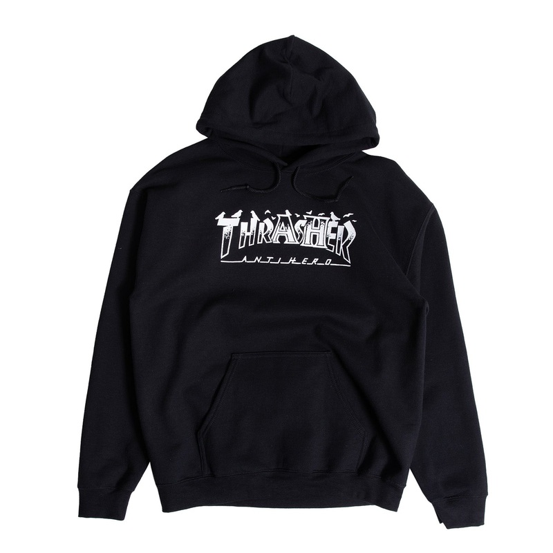 Thrasher X Antihero Pigeon Mag Hooded Sweatshirt S Black