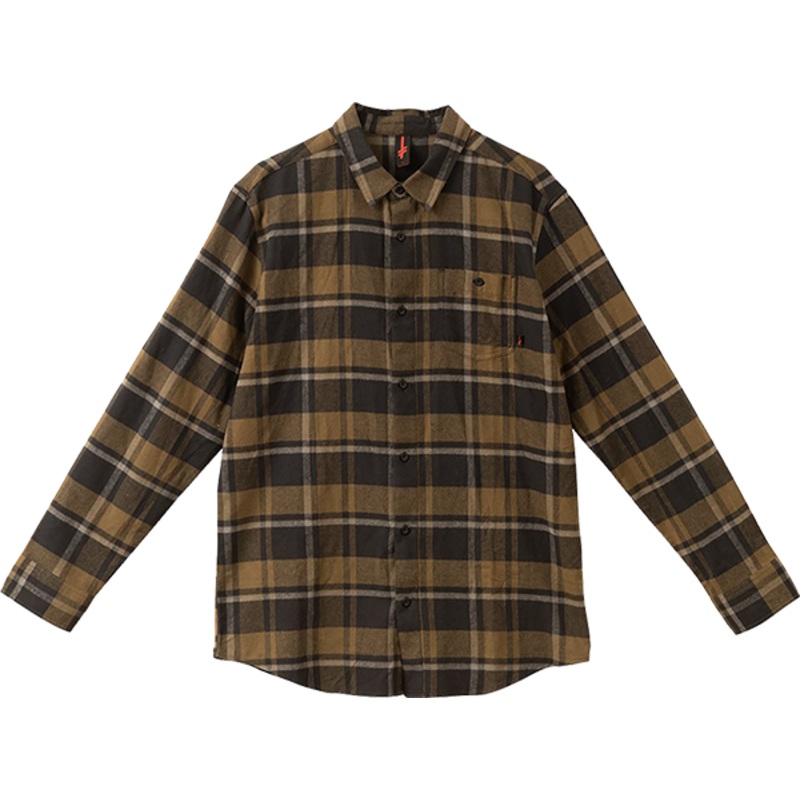 DW JEFFERSON FLANNEL L/S DARK GREEN PLAID S