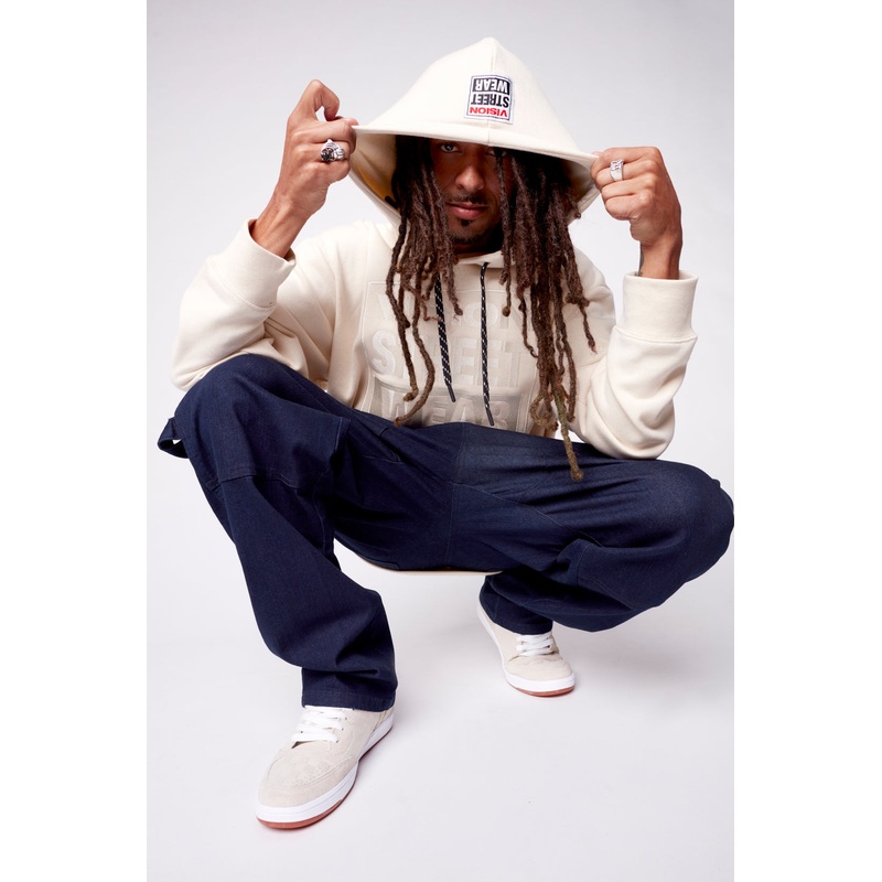 Front Embroided Logo Hoodie – Bone S