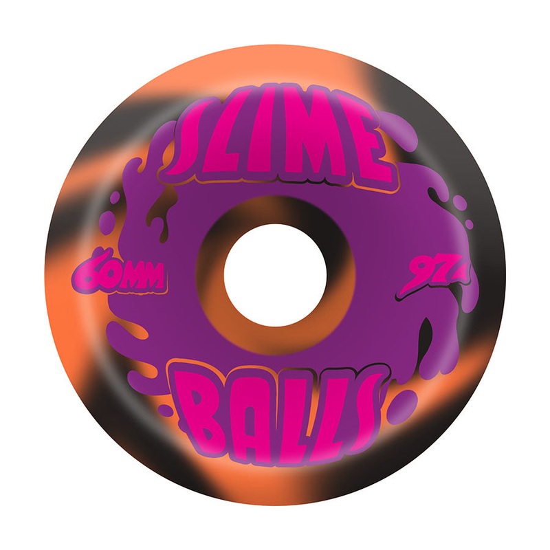 Slime Balls Splat Vomits Wheels 60mm 97a – Black/Orange Swirl (Set of 4)