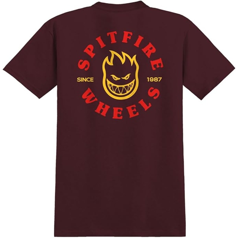 SPITFIRE BIGHEAD CLASSIC T-SHIRT MAROON/RED/YELLOW SMALL