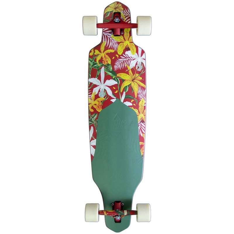 Dusters Channel Floret 38″ Red/Green Longboard Skateboard