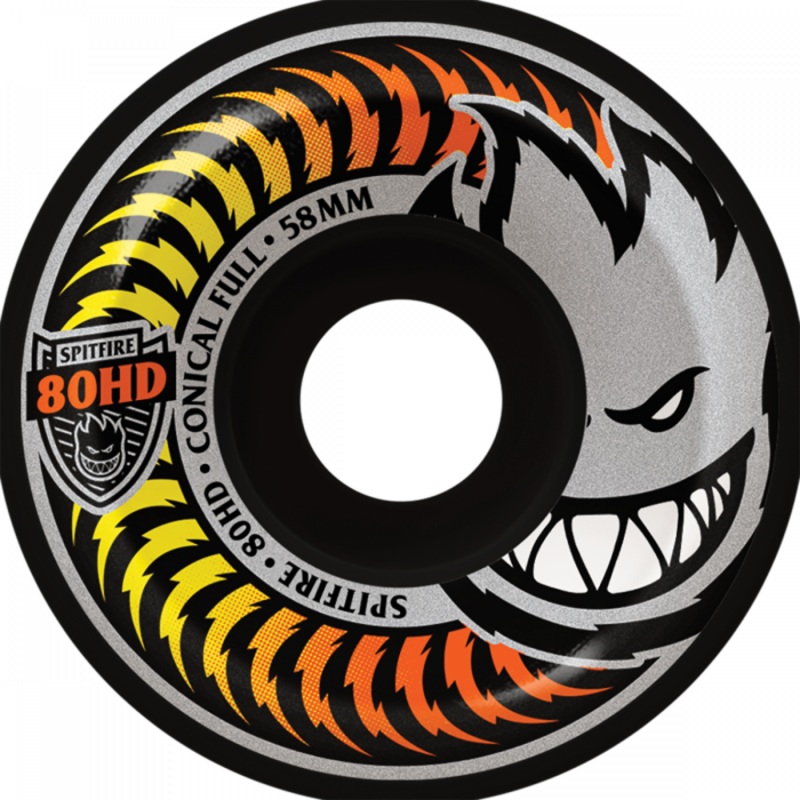 Spitfire Wheels 80HD Fade Conical Full 58mm – Black (Set of 4)