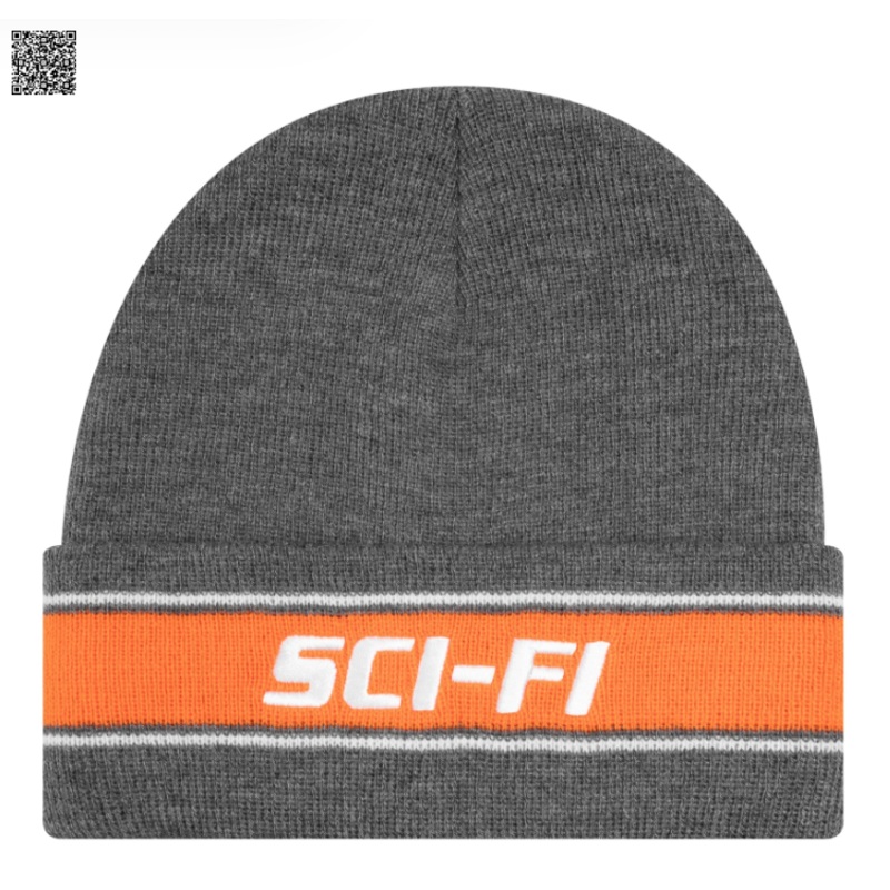 Sci-Fi Fantasy Striped Logo Beanie – Heather