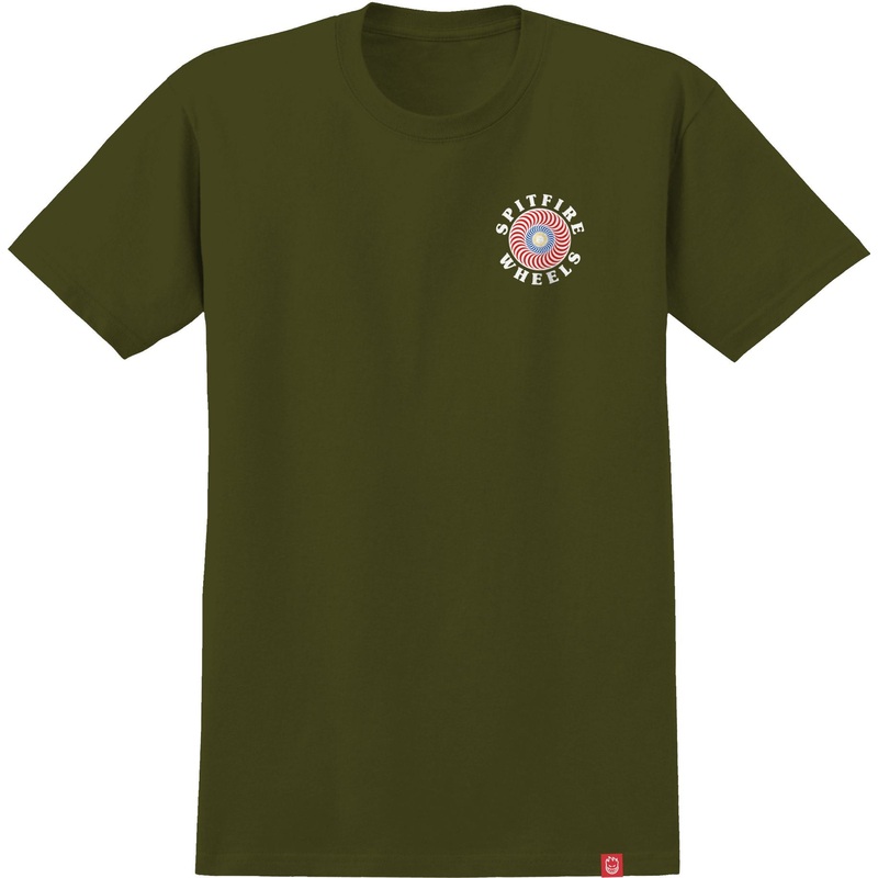 SPITFIRE OG CLASSIC FILL T-SHIRT MILITARY GREEN SMALL