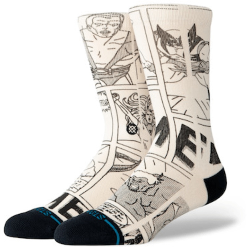 STANCE SOCKS X MARVEL GOOD VS BAD CREW BLACK/WHITE MEDIUM