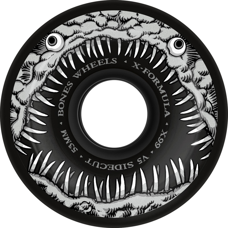 Bones X-Formula Dark Waters V5 Sidecut 53mm 99a Wheels – Black (Set of 4)
