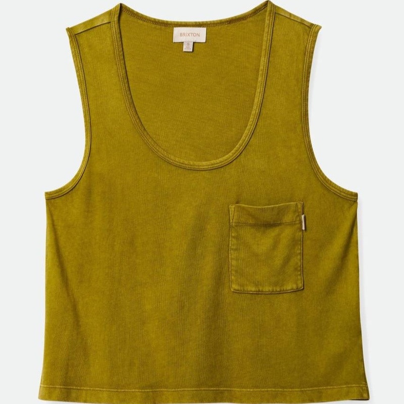 BRIXTON WOMENS CAREFREE POCKET TANK MOSS X-SMALL