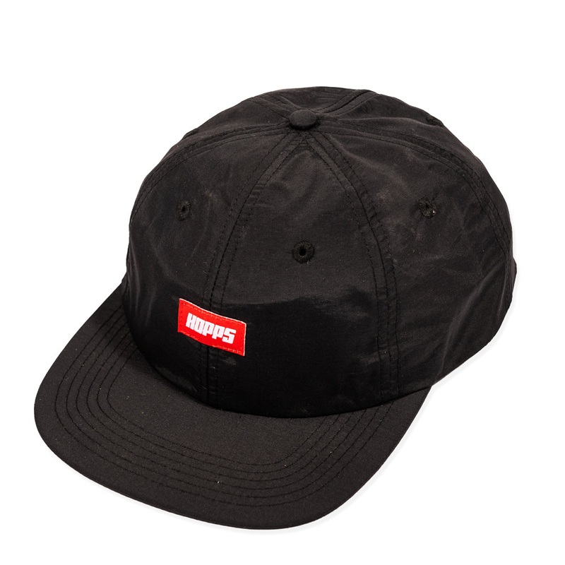 HOPPS LABEL NYLON STRAPBACK BLACK