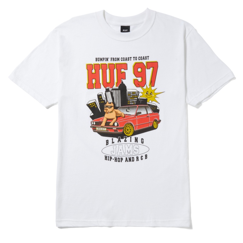 HUF BLAZING JAMS TEE WHITE MEDIUM