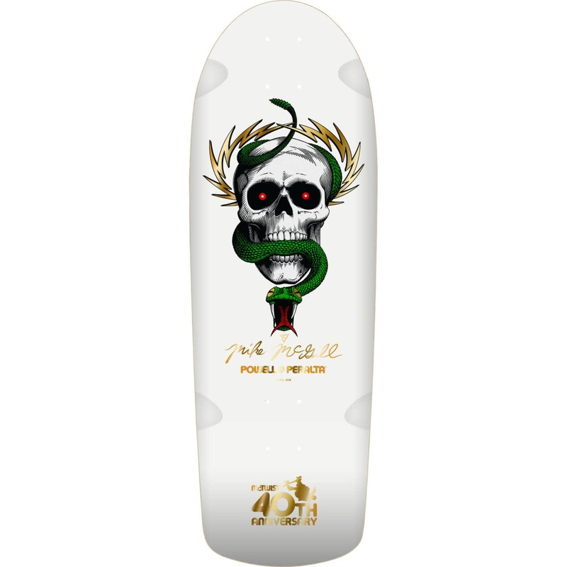 POWELL-PERALTA RE-ISSUE DECK OG MCGILL SKULL & SNAKE 40 YEAR ANNIVERSARY WHITE (10″) 10″