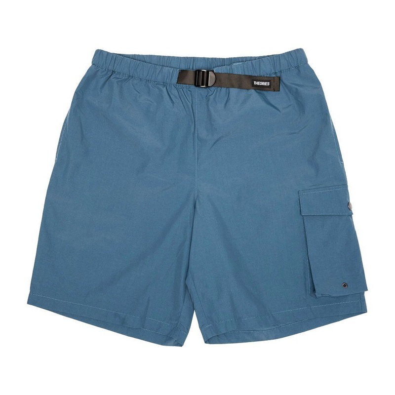 THEORIES NYLON HIKING SHORTS STEEL BLUE LARGE