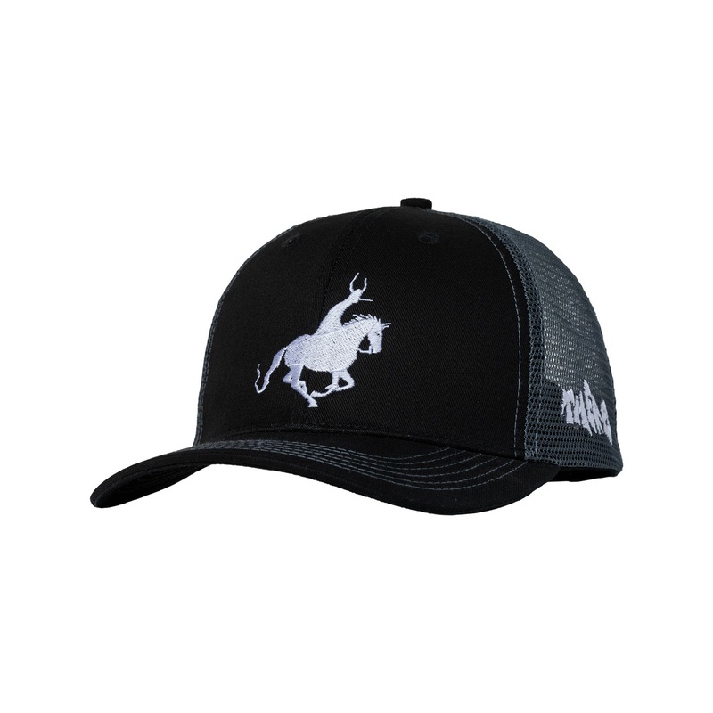 There Horse Snapback Hat O/S Black/Charcoal