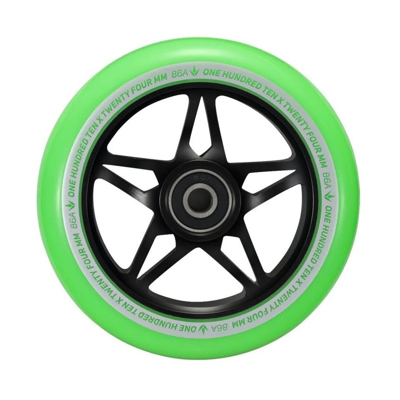 Envy S3 Scooter Wheel 110mm – Black/Green (Pair)