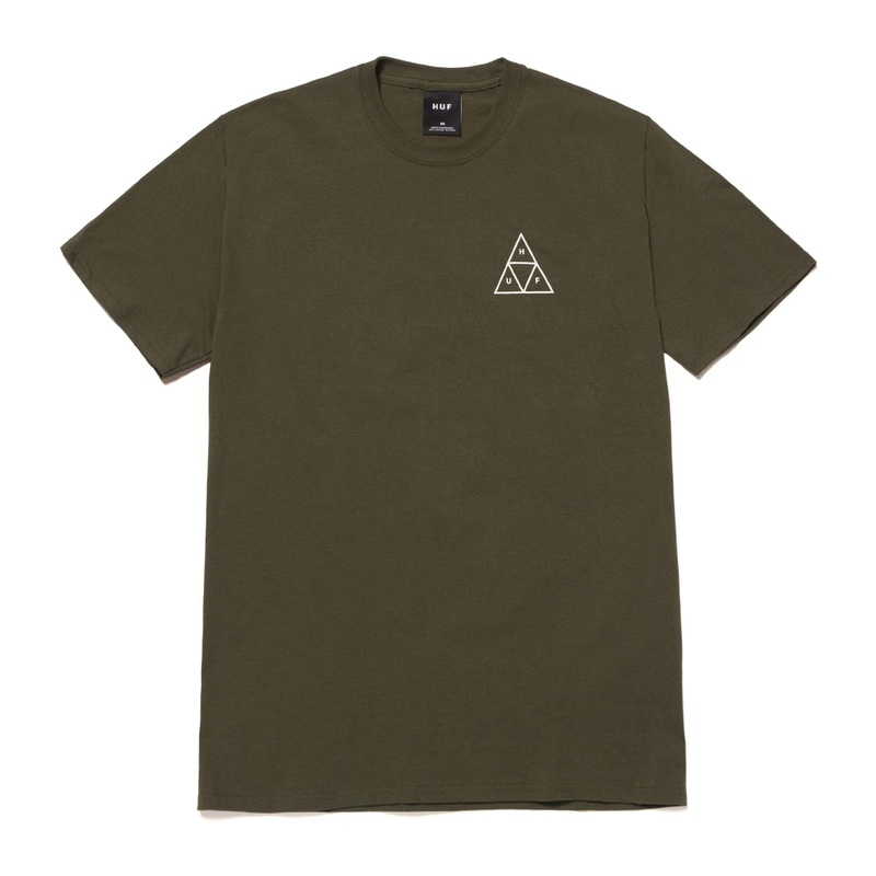 HUF T-SHIRT ESSENTIALS TT OLIVE SMALL