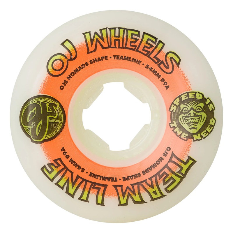 OJ Team Line Original White Orange/Green Nomads 54mm 99a Wheels