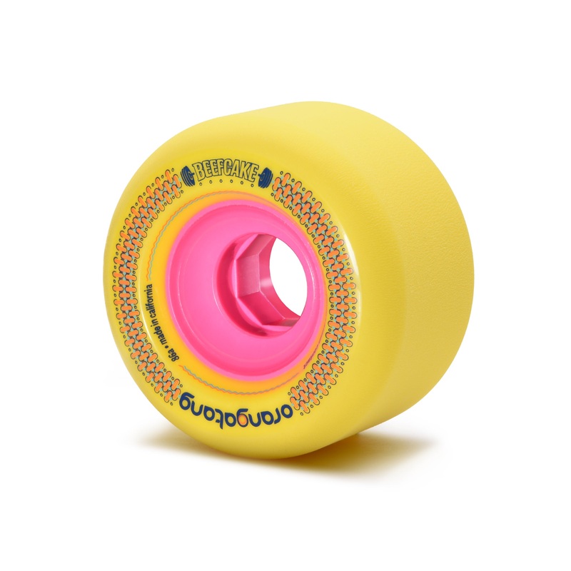 Orangatang Beefcake 73mm 86a Longboard Wheels  – Yellow (Set of 4)