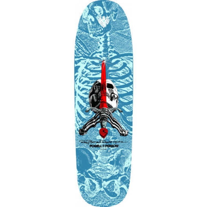 POWELL PERALTA FLIGHT DECK RODRIGUEZ SKULL & SWORD 3 – LIGHT BLUE (9.26″) 9.26″