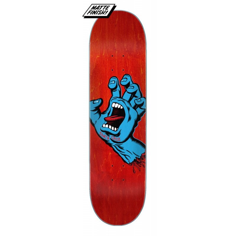 Santa Cruz Screaming Hand Skateboard Deck – 8.0″ Red