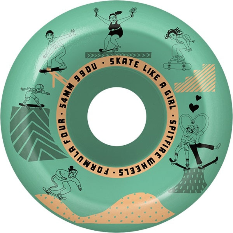 Spitfire Wheels F4 Conical Full S SLAG Sessions 54mm 99a – Green (Set of 4)