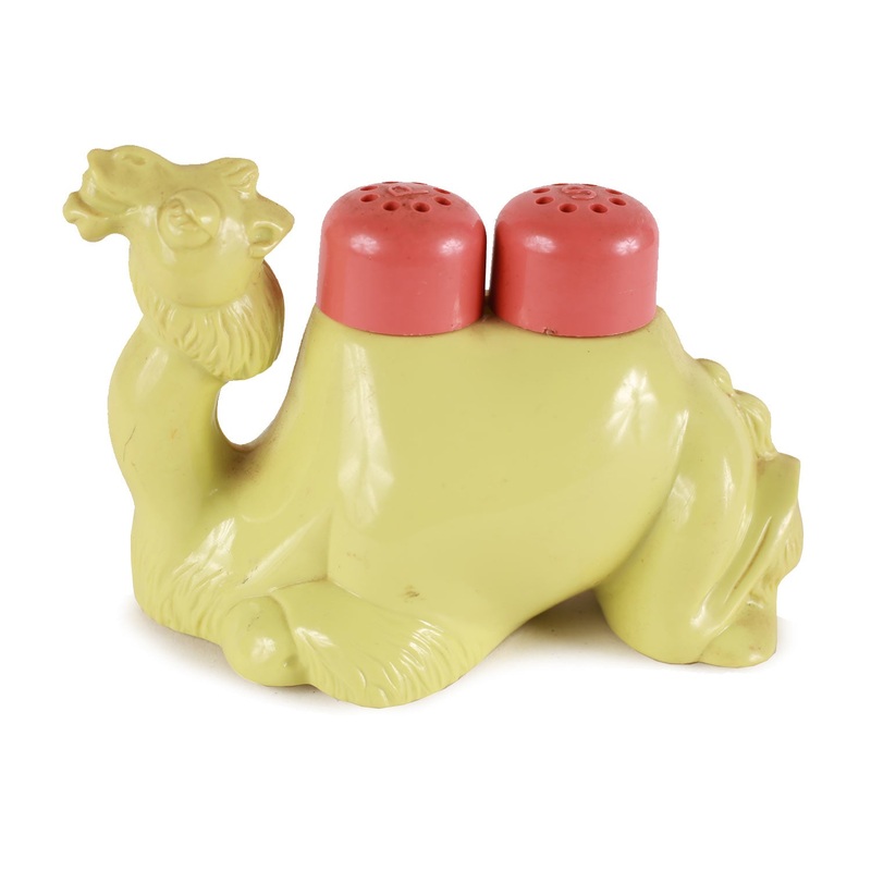 Vintage Camel Salt & Pepper Shakers Plastic