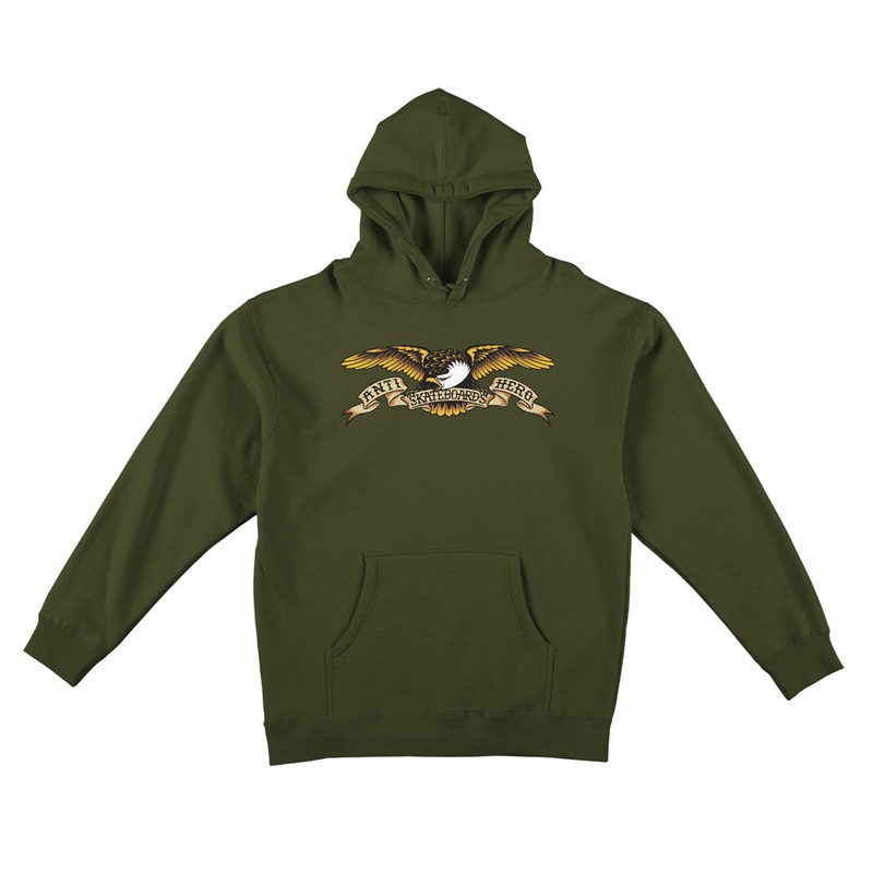 ANTIHERO EAGLE PULLOVER SWEATER ARMY SMALL