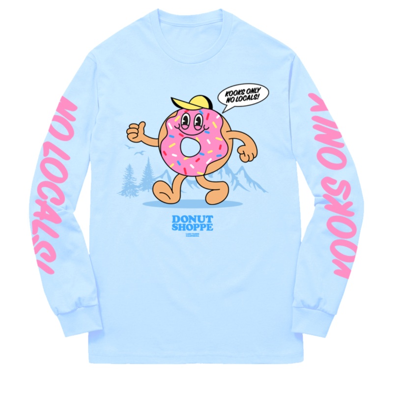 DS Donut Man Long Sleeve T-Shirt Sky Blue Small