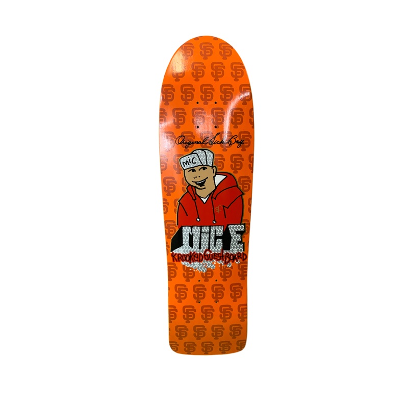 Krooked Guest Board Mic E Reyes Orange 28/350 9″ Shaped Classic Skateboard Deck