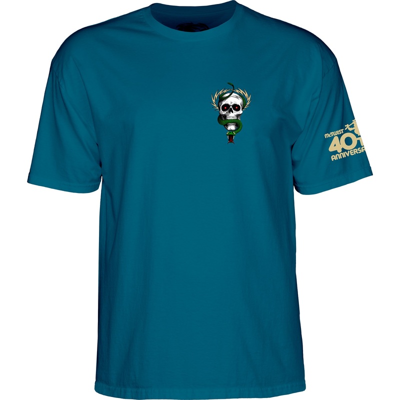 Powell Peralta McGill Skull and Snake 40th Anniversary T-shirt – Galapagos Blue M Blue