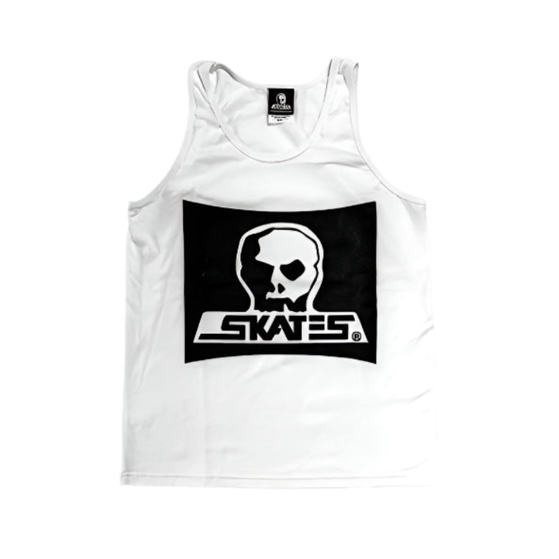 SKULL SKATES SURF BOX BURBS TANK WHITE MEDIUM