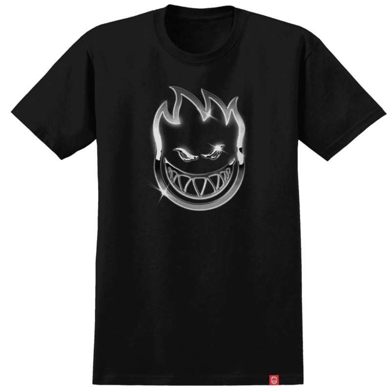 SPITFIRE CHROME BIGHEAD TEE BLACK SMALL