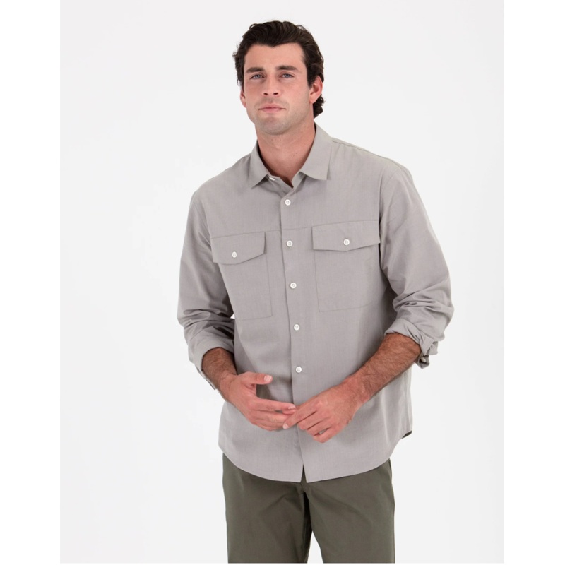 TENORE UTILITY SHIRT LONG SLEEVE – VETIVER MEDIUM