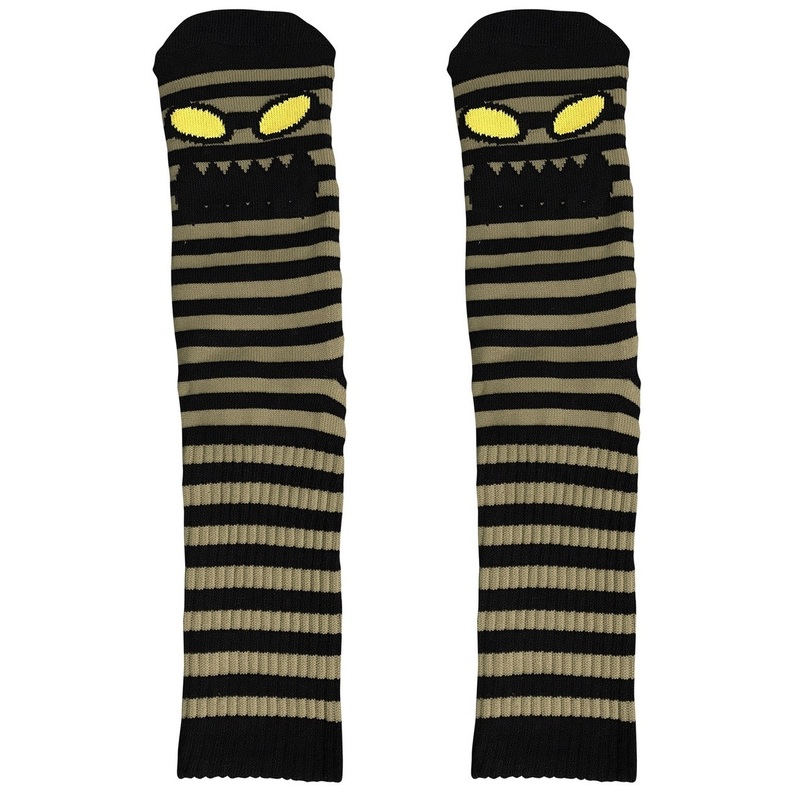 TOY MACHINE SOCKS – MONSTER FACE MINI STRIPES KHAKI
