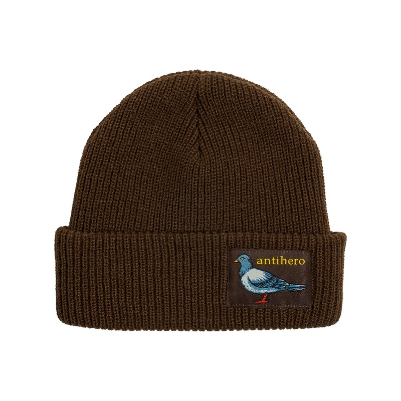 Antihero Lil Pigeon Label Cuff Beanie O/S Brown