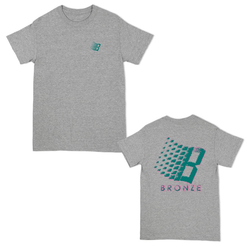 Bronze 56k B Logo T-Shirt – Heather Grey Small