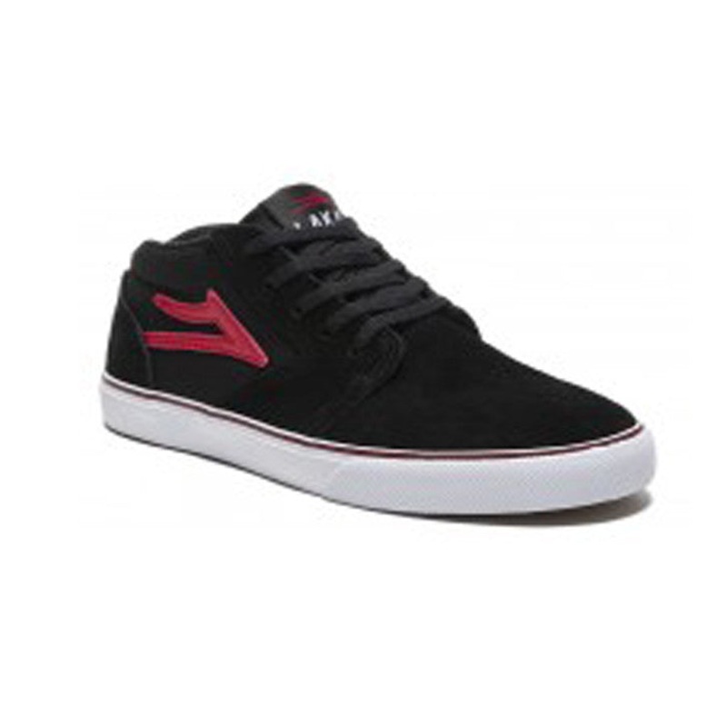 Lakai Shoes Fura High Kids – Black/Red Suede 1 Black