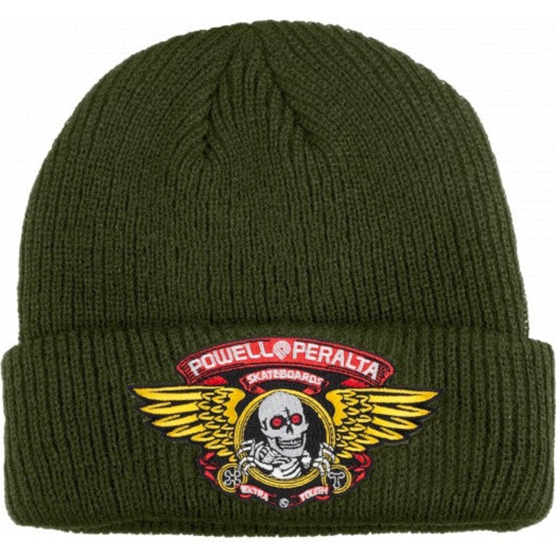 POWELL PERALTA BEANIE – WINGED RIPPER OLIVE