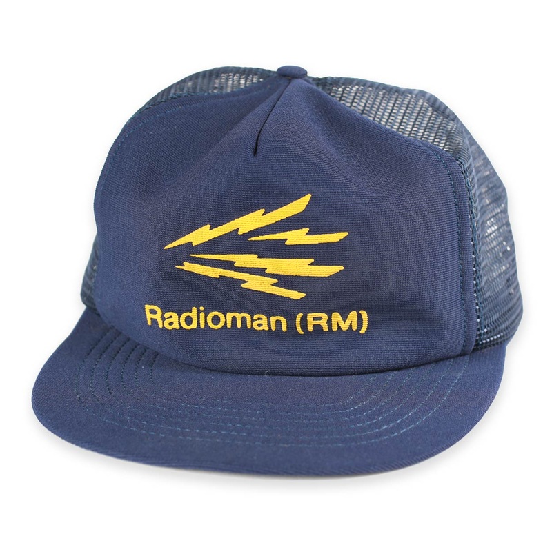 Vintage Radioman RM Mesh Truckers Snapback Hat Blue