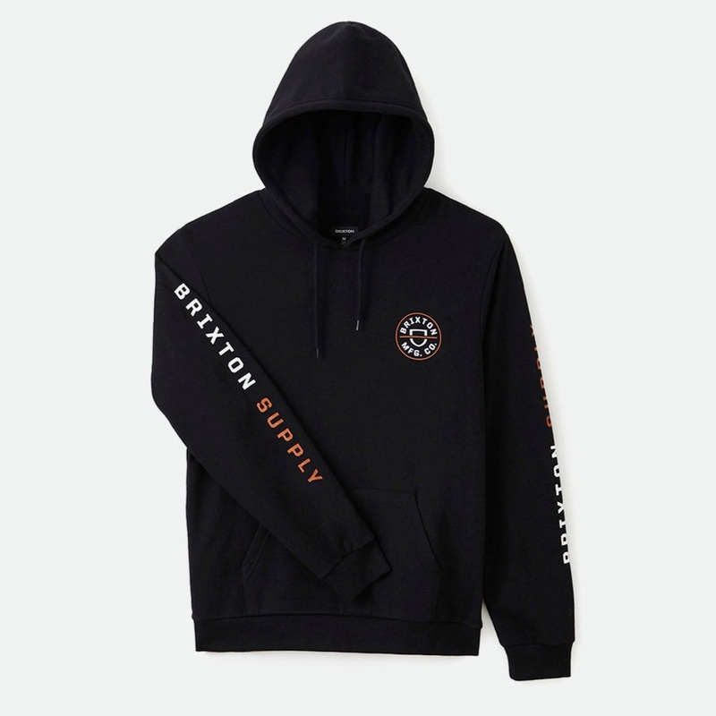 BRIXTON CREST HOOD BLACK/ANTELOPE/WHITE MEDIUM
